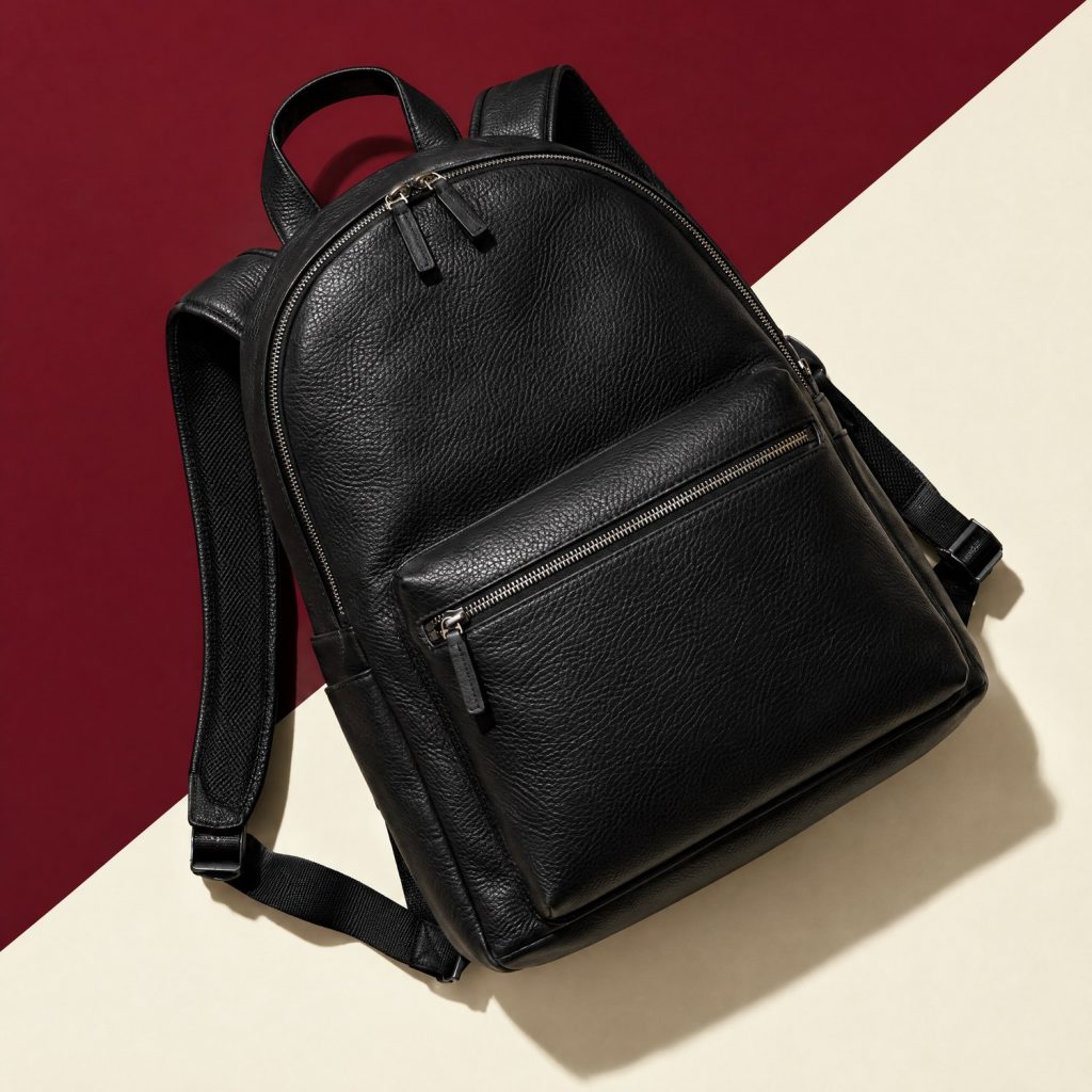 Mochila de cuero negra